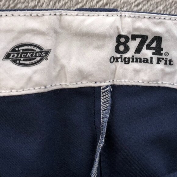 Dickies Mens 874 Original Fit Work Pants 38x30 Straight Relaxed Flat Front Navy - Picture 3 of 13